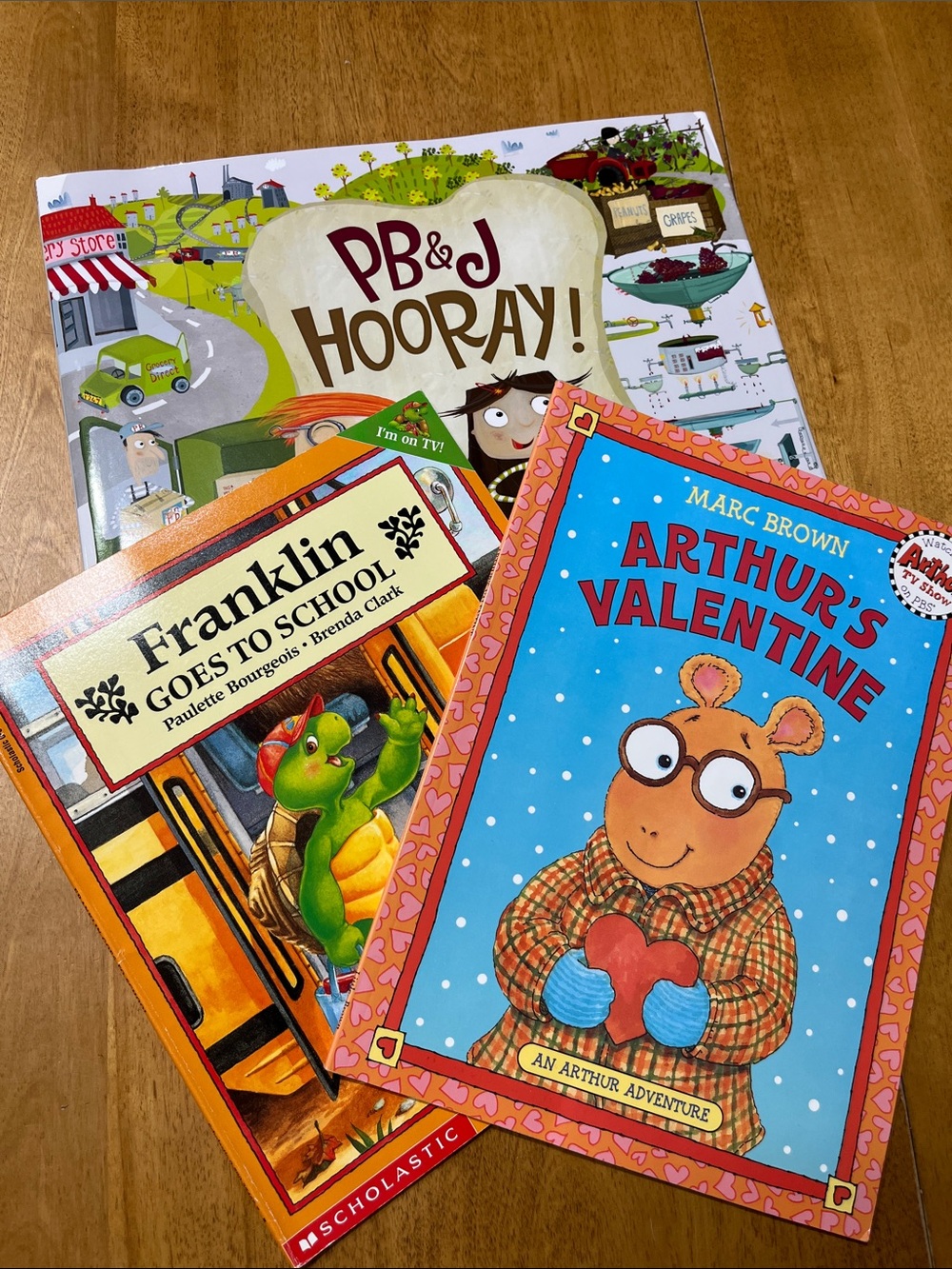 Arthur's Valentine & Franklin Goes to School & PB&J board book